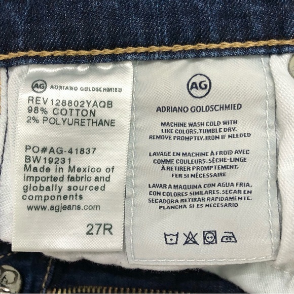 AG Adriano Goldschmied The Legging Super Skinny Raw Hem Blue Jeans Size 27 - Picture 10 of 10